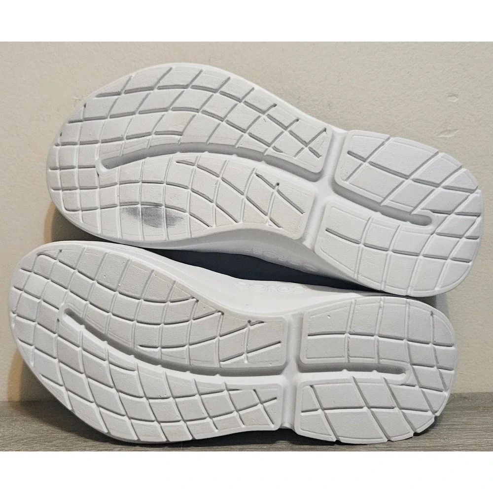 OOFOS Mens Low Mesh Comfort Recovery‎ Slip On Shoes White Navy Mens 11.5 NWT